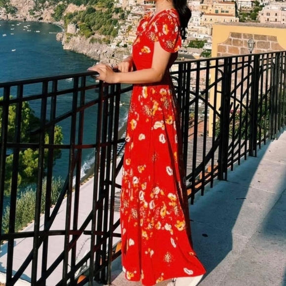Free People | Gorgeous Jess Wrap Maxi Dress Red Combo for Revolve | Small - Picture 6 of 12